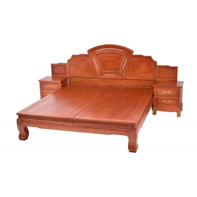 L2103 素面扇形大床 缅甸花梨