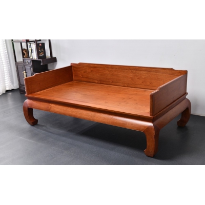 N0203-素面罗汉床-缅甸花梨