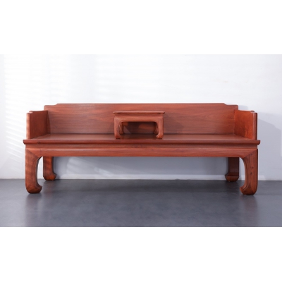 N1203 明式马蹄三围罗汉床 缅花