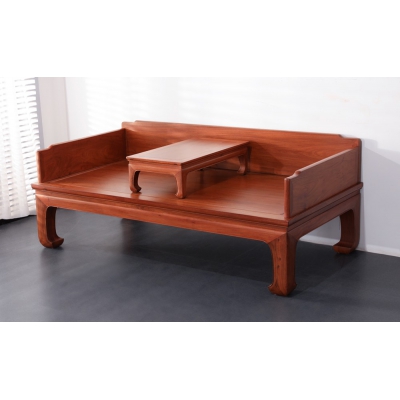 N1203 明式马蹄三围罗汉床 缅花