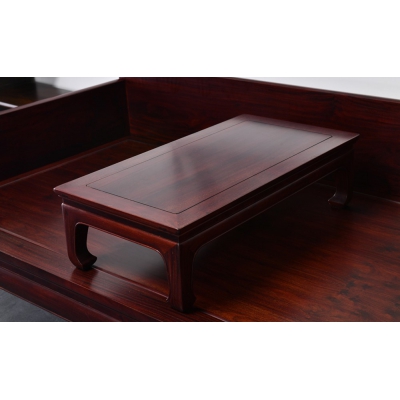 N1215-明式马蹄三围罗汉床-染料紫檀