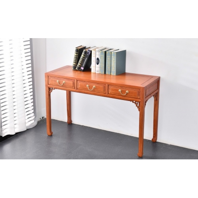 I0603-三抽小写字台-缅甸花梨