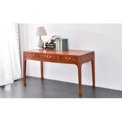 I2703-三抽写字台-缅甸花梨