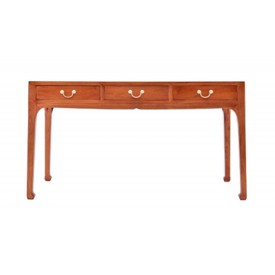 I2703-三抽写字台-缅甸花梨