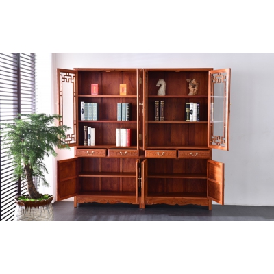 J0103 琴棋书画书柜 缅甸花梨