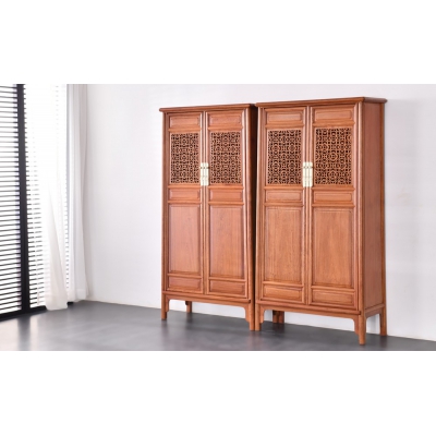 G0503 对开门五抹圆角柜 缅甸花梨