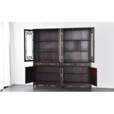 J0115 琴棋书画书柜 染料紫檀