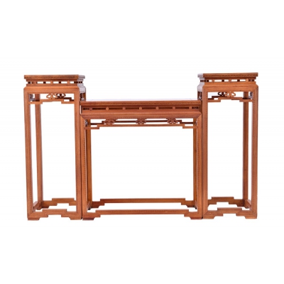 F1603 雕花条桌 缅甸花梨