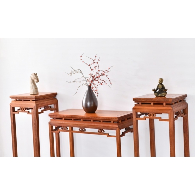 F1603 雕花条桌 缅甸花梨