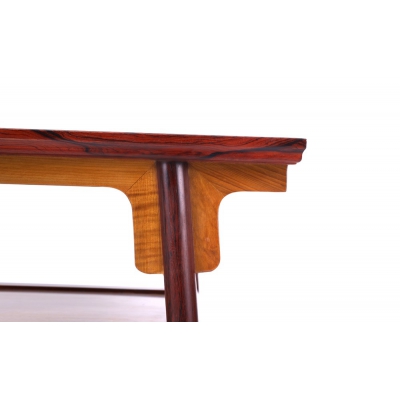 F2302+14 带屉板平头案 花枝+金丝楠