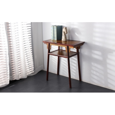 F2302+14 带屉板平头案 花枝+金丝楠