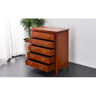 Q2403 素面五斗柜 缅甸花梨