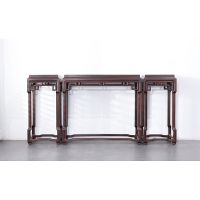 F3915 明式弯腿条几 染料紫檀