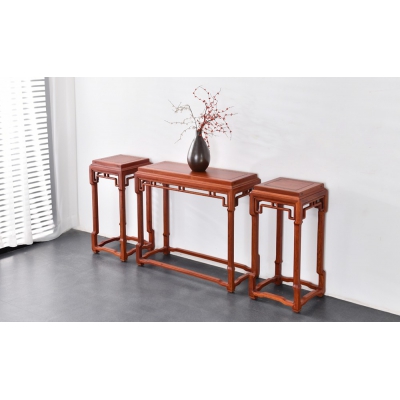 F3903 明式弯腿条几 缅甸花梨