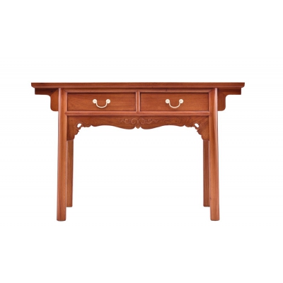 F0103 二抽平头案 缅甸花梨