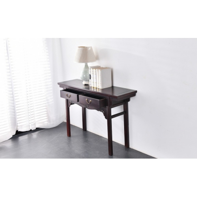 F0115-二抽平头案-染料紫檀