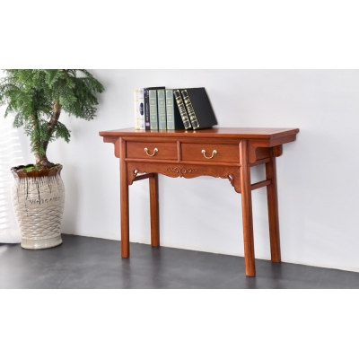 F0103 二抽平头案 缅甸花梨