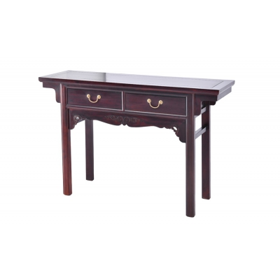 F0115-二抽平头案-染料紫檀