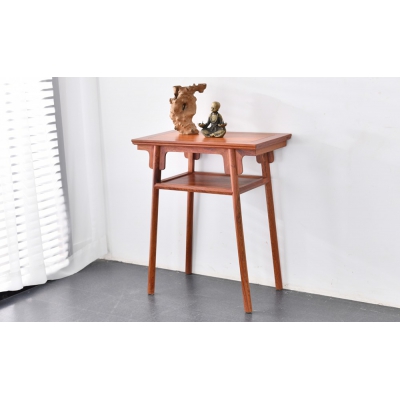 F2303 带屉板平头案 缅甸花梨