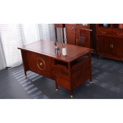 LI0304 传承1.58M办公台 刺猬紫檀