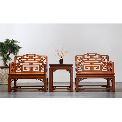 HK0203 福寿太师椅 缅甸花梨