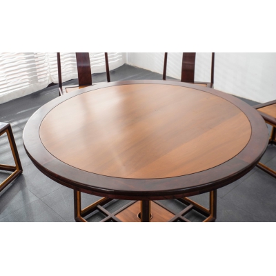 E0821+14 新明式餐桌带椅 柬埔寨酸枝+金丝楠