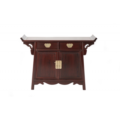 G1215 翘头二抽二门玄关柜 染料紫檀