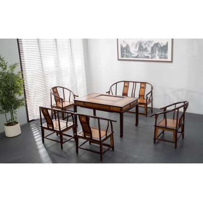 H0921+14 圈椅茶台 柬埔寨酸枝+金丝楠