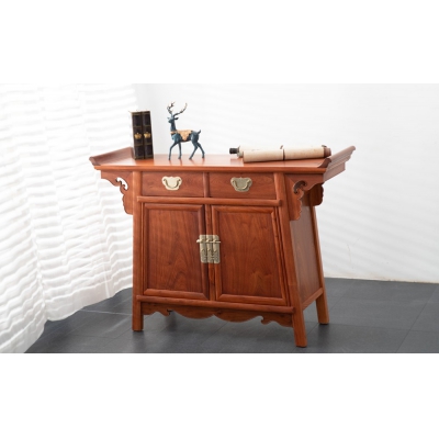 G1203 翘头二抽二门玄关柜 大果紫檀