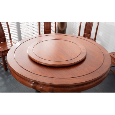 E1003 1.38M国色天香餐桌带椅 大果紫檀