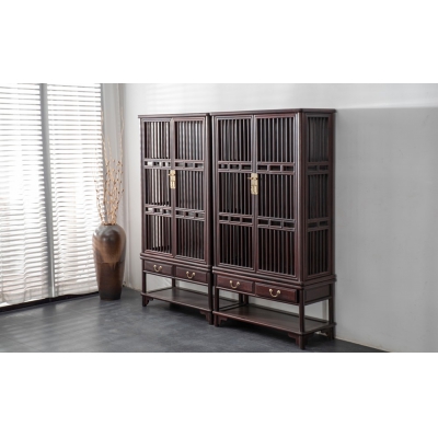 G0415 双层梳条圆角柜 染料紫檀