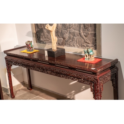 DZ-F0101 雕花翘头案 交趾黄檀