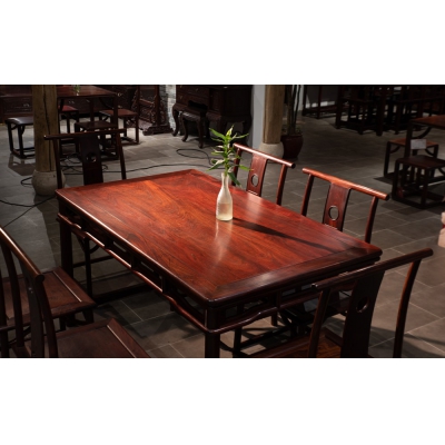 E2401 明式餐桌带椅 交趾黄檀