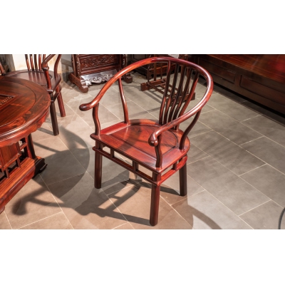 H4201 圆茶台带椅 交趾黄檀