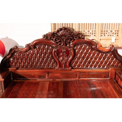 L4101 雕花大床 交趾黄檀