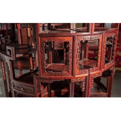 J2201 圆博古架 交趾黄檀