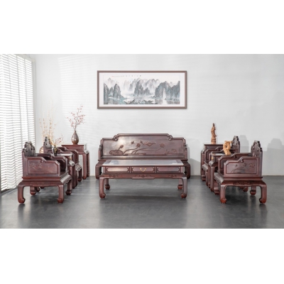 FA0315  荷花沙发 染料紫檀