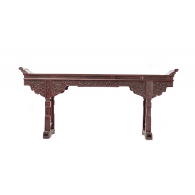 FC0215 灵芝中堂 染料紫檀